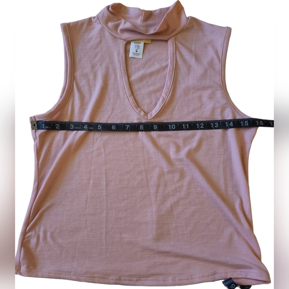 ENOUGH ABOUT ME | BLK & PINK HIGH NECK TANKS W/CUTOUT| SET|  SIZE MEDIUM - Picture 10 of 12